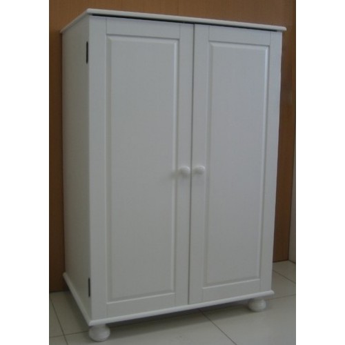 PC-Schrank aus massiver Kiefer, weiß lackiert