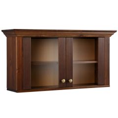 Vitrine, Hängeschrank aus Kiefernholz kolonialfarben lackiert