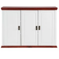 Sideboard aus Kiefernholz weiß/kirschbaumfarben lackiert, Kommode, Schrank, Anrichte