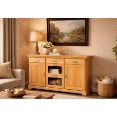 Sideboard Kiefer massiv gelaugt geölt Landhaus 145x40x85 cm