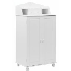 PC-Schrank aus massiver Kiefer, weiß lackiert