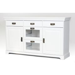 Sideboard aus Kiefernholz weiß lackiert, Kommode, Schrank, Anrichte