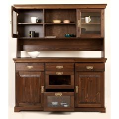 Buffet, Sidebord mit Aufsatz, Schrank Kiefernholz kolonialfarben